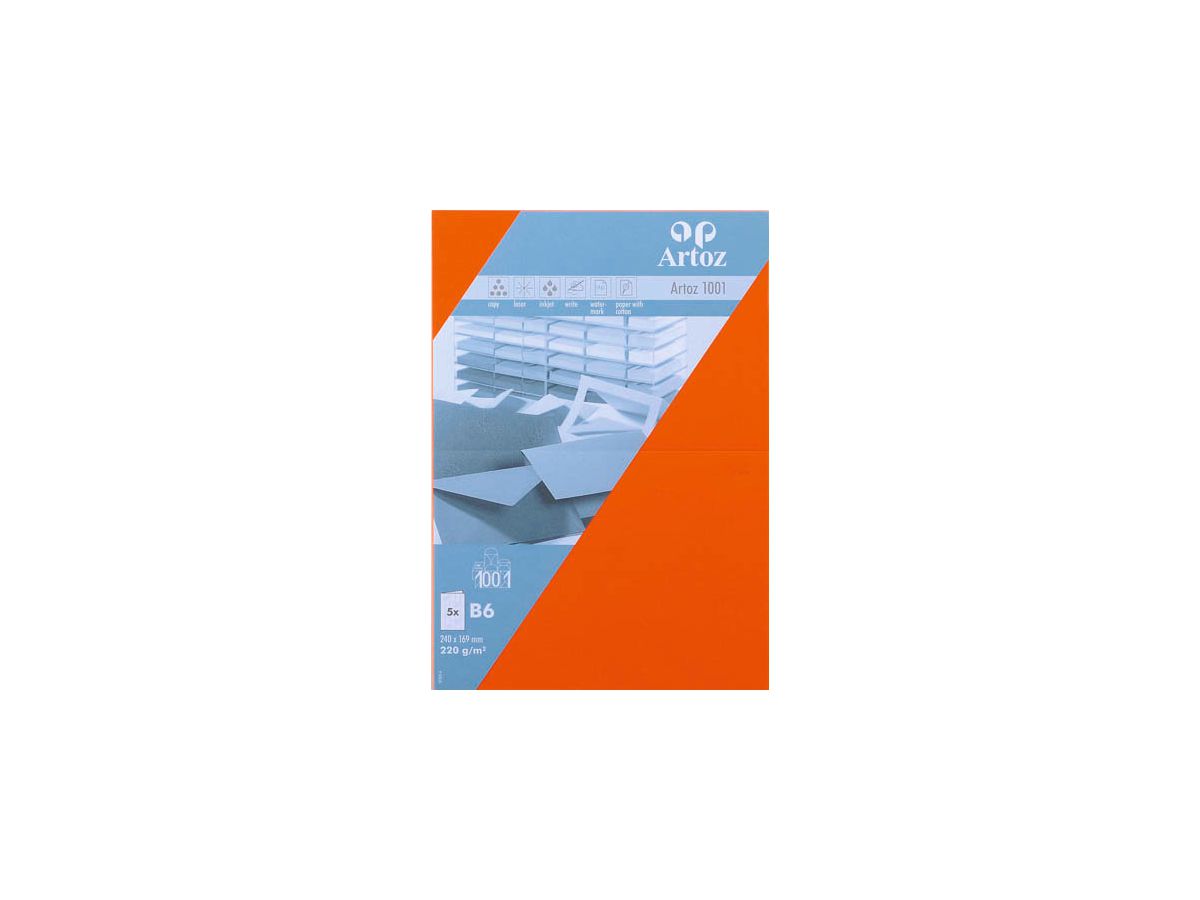 ARTOZ Cartes 1001 B6 107362265 220g, rouge homard 5 feuilles (7612450247848)