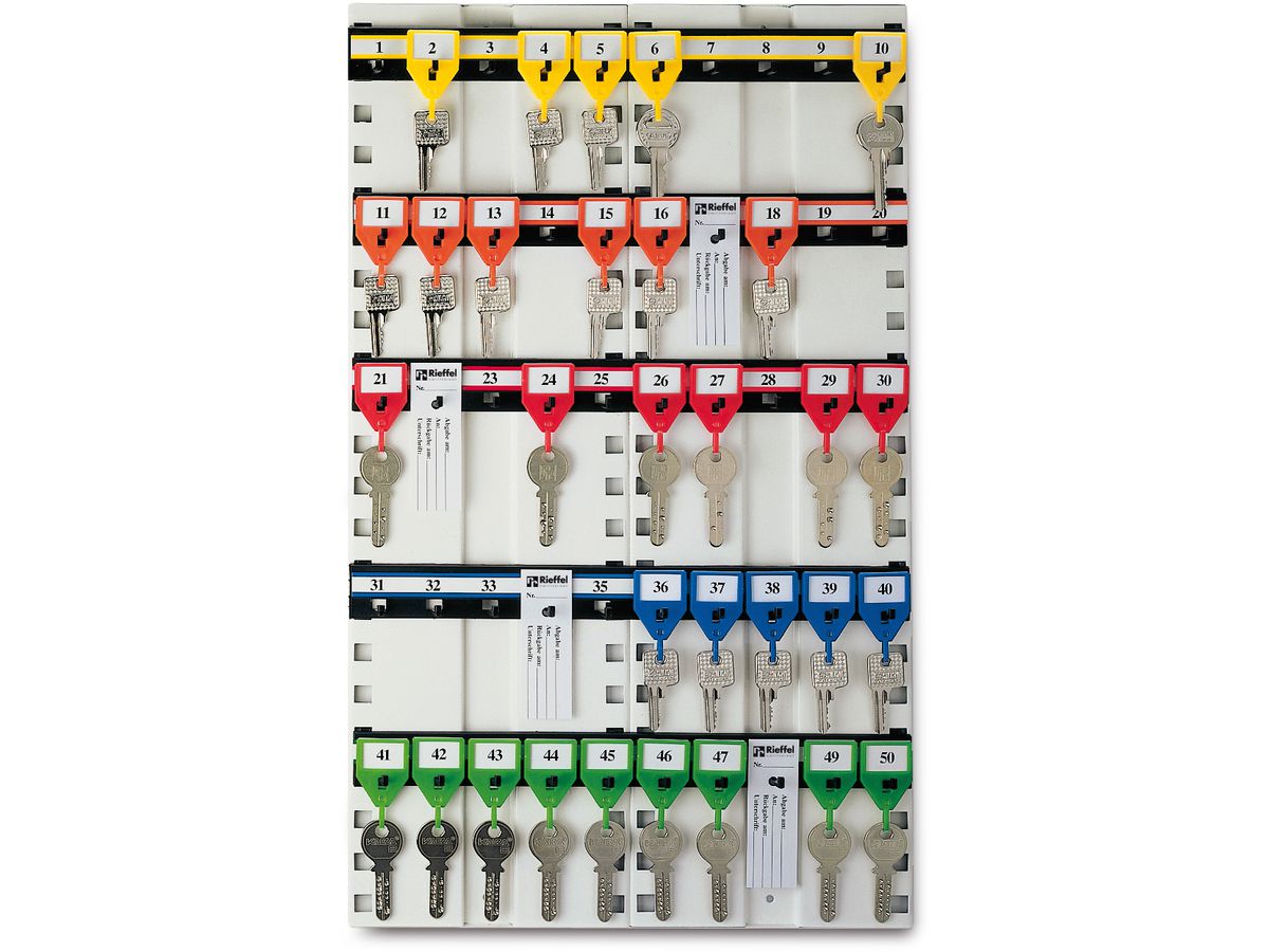 RIEFFEL SWITZERLAND Schlüsseltafel KyStor weiss KR-11.50 50×30,5cm 50 Haken (7630010403657)