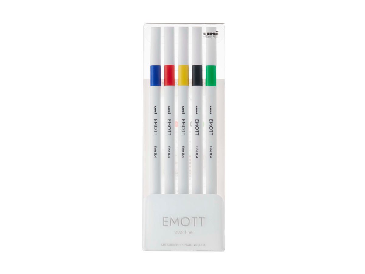 UNI-BALL Fineliner Emott 0.4mm PEM-SY_5C_NO.1 vivid 5 Stück (4902778248287)