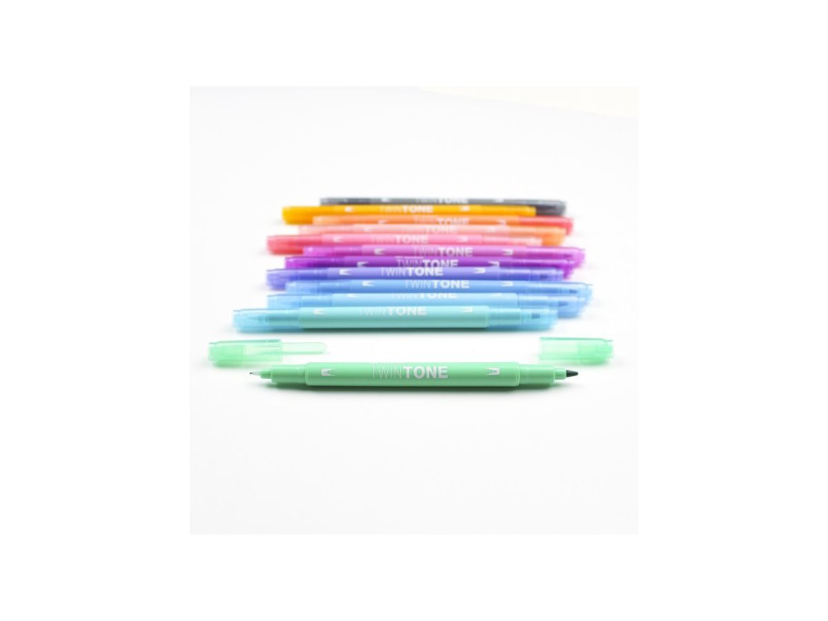 TOMBOW Fasermaler TwinTone Marker WS-PK-12P-2 Pastell F. (4003198141025)
