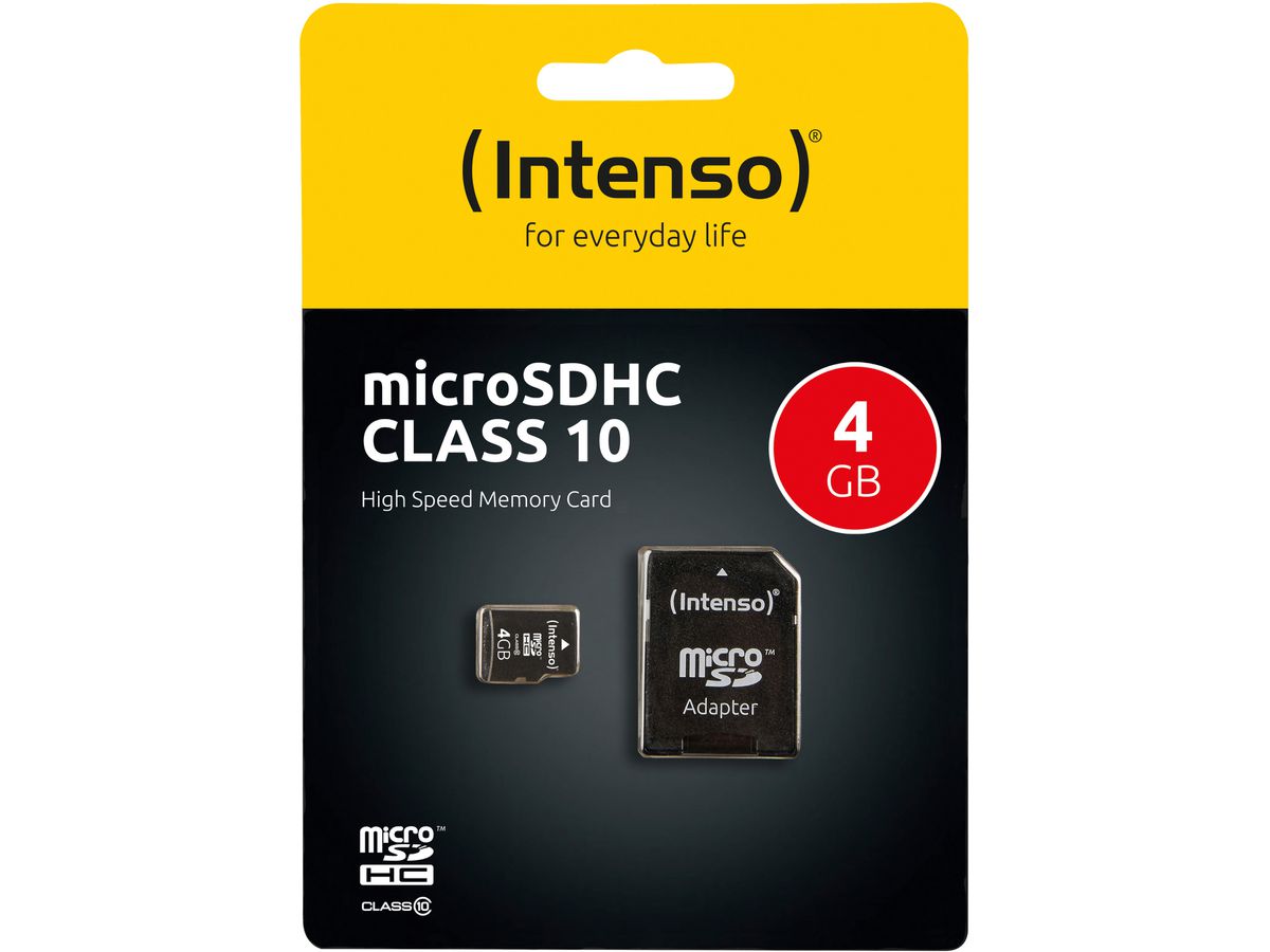 INTENSO micro SDHC Card Class 10 4GB 3413450 (4034303016099)