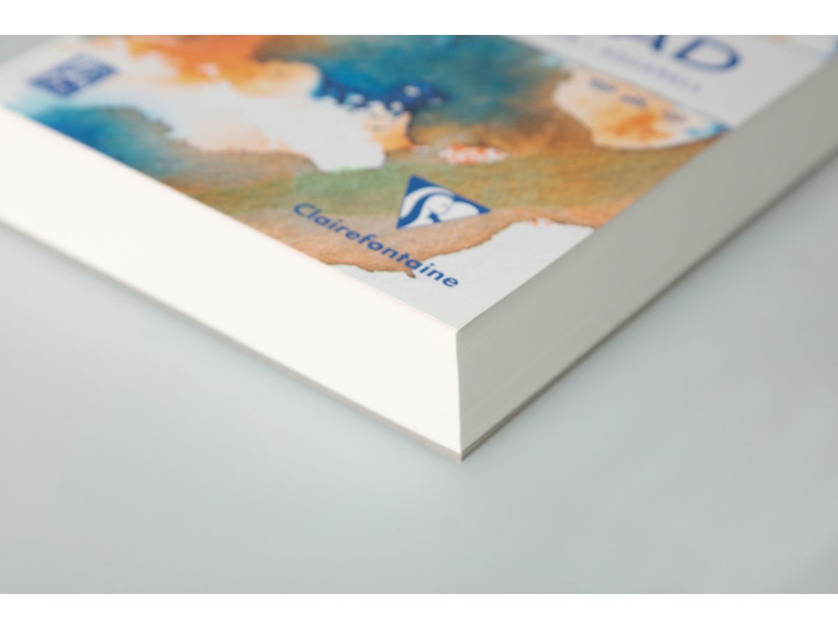 CLAIREFONTAINE Bloc dessin aquarelle A6 975620C blanc naturel,MF,300g 50 flls. (3329689756204)