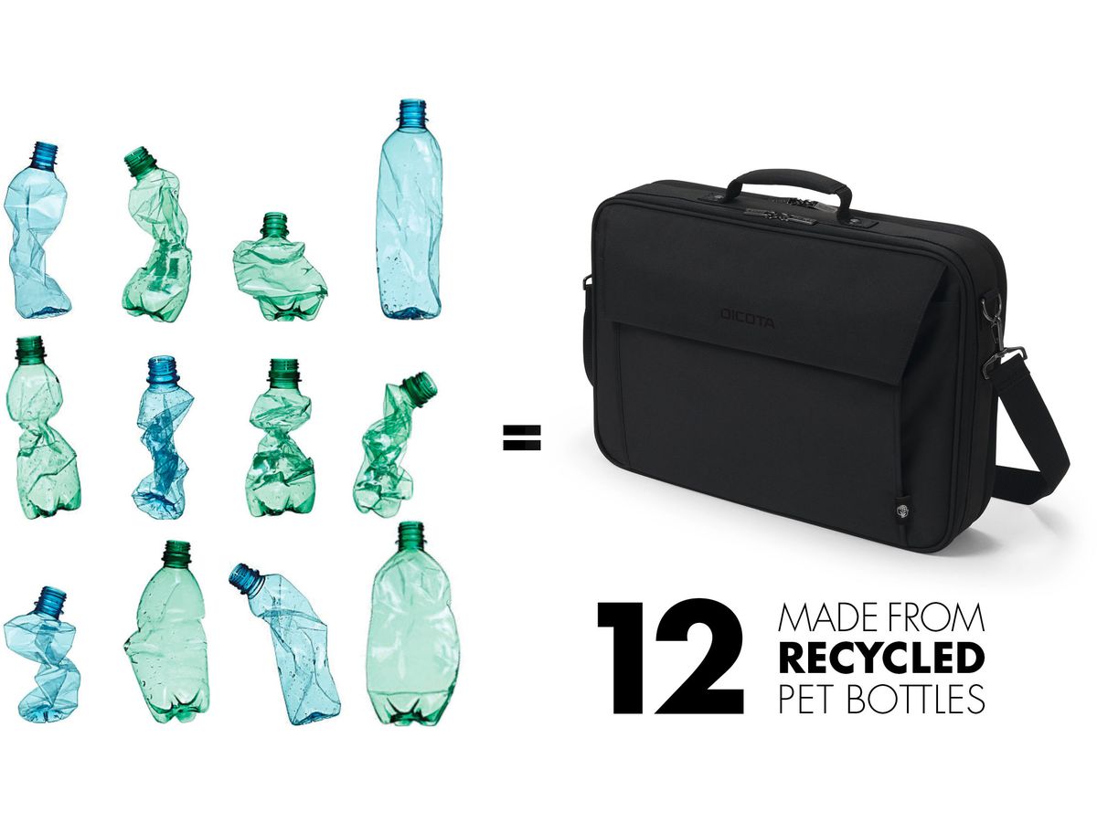 DICOTA Laptop Bag Multi Plus BASE D30492-RPET 15-17.3 inch Black (7640186418874)