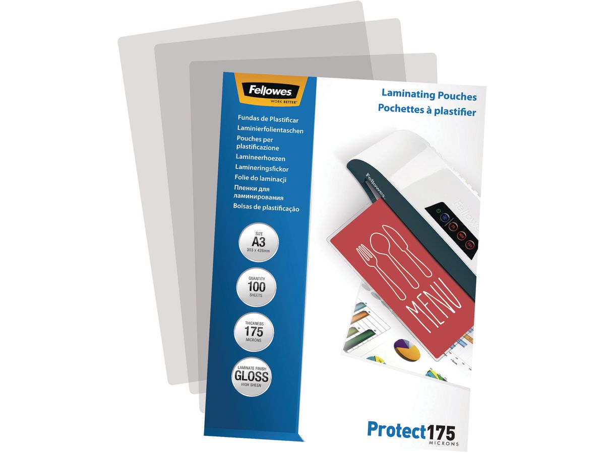 FELLOWES Laminiertasche A3 5308803 glanz, 175my 100 Stk (0077511530883)