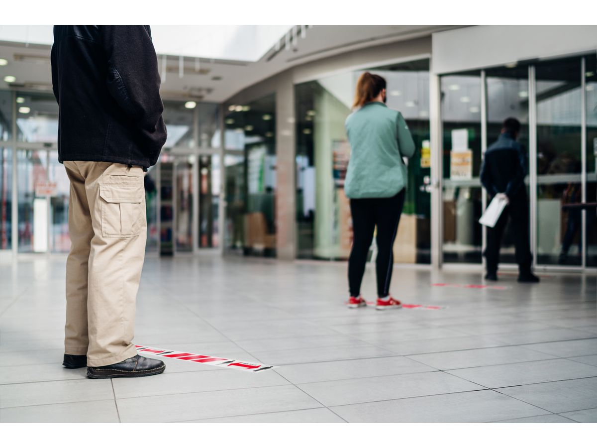 TESA Warnband Social Distancing 58263-00000 rot, weiss, schwarz 50mmx50m (4063565077531)