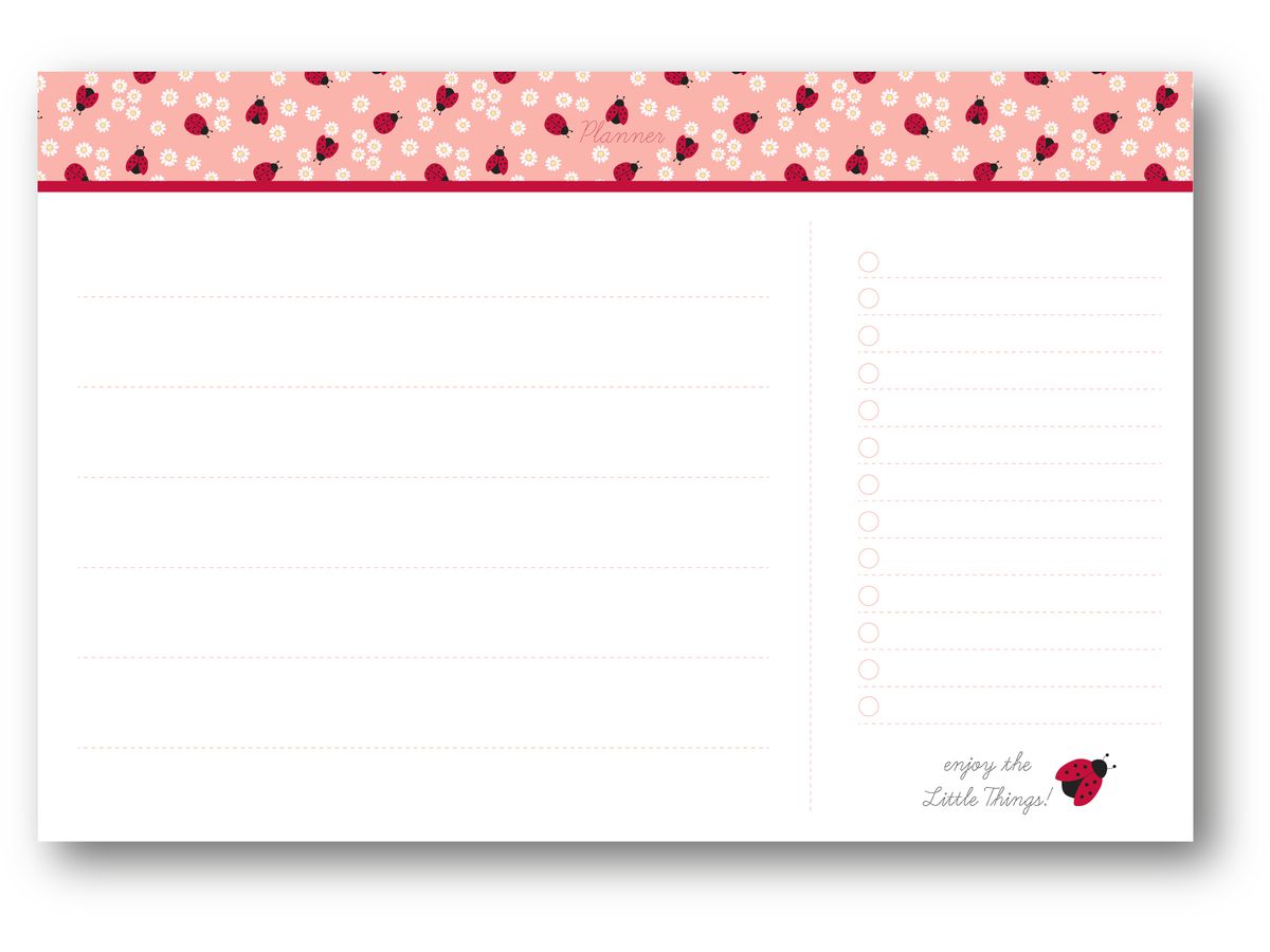 ANCOR Schreibtischplaner LADY BUG 105049 rosa/rot 40x30cm (5604730105049)