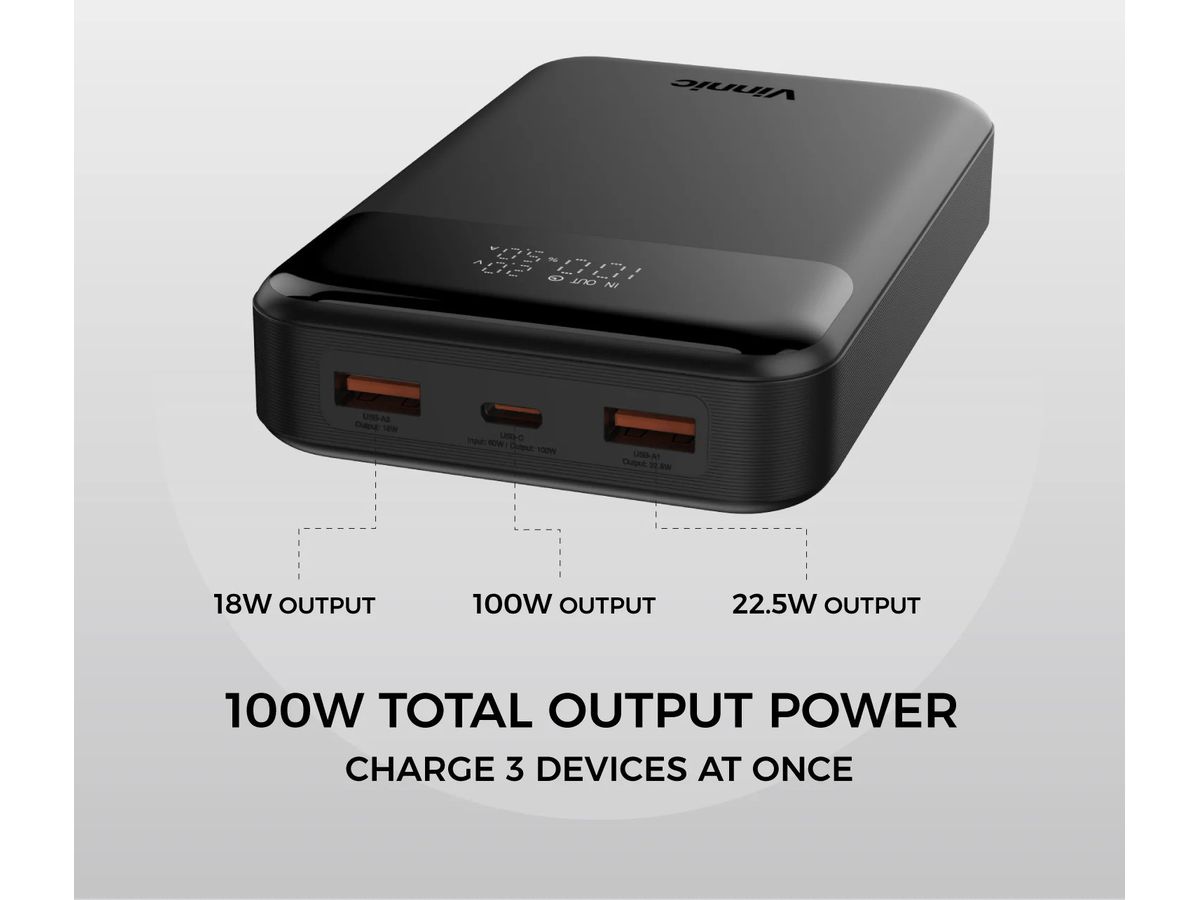 VINNIC ANETO Powerbank 100W VPPB-HV100WG1-20BK 20000mAh (4898338024357)
