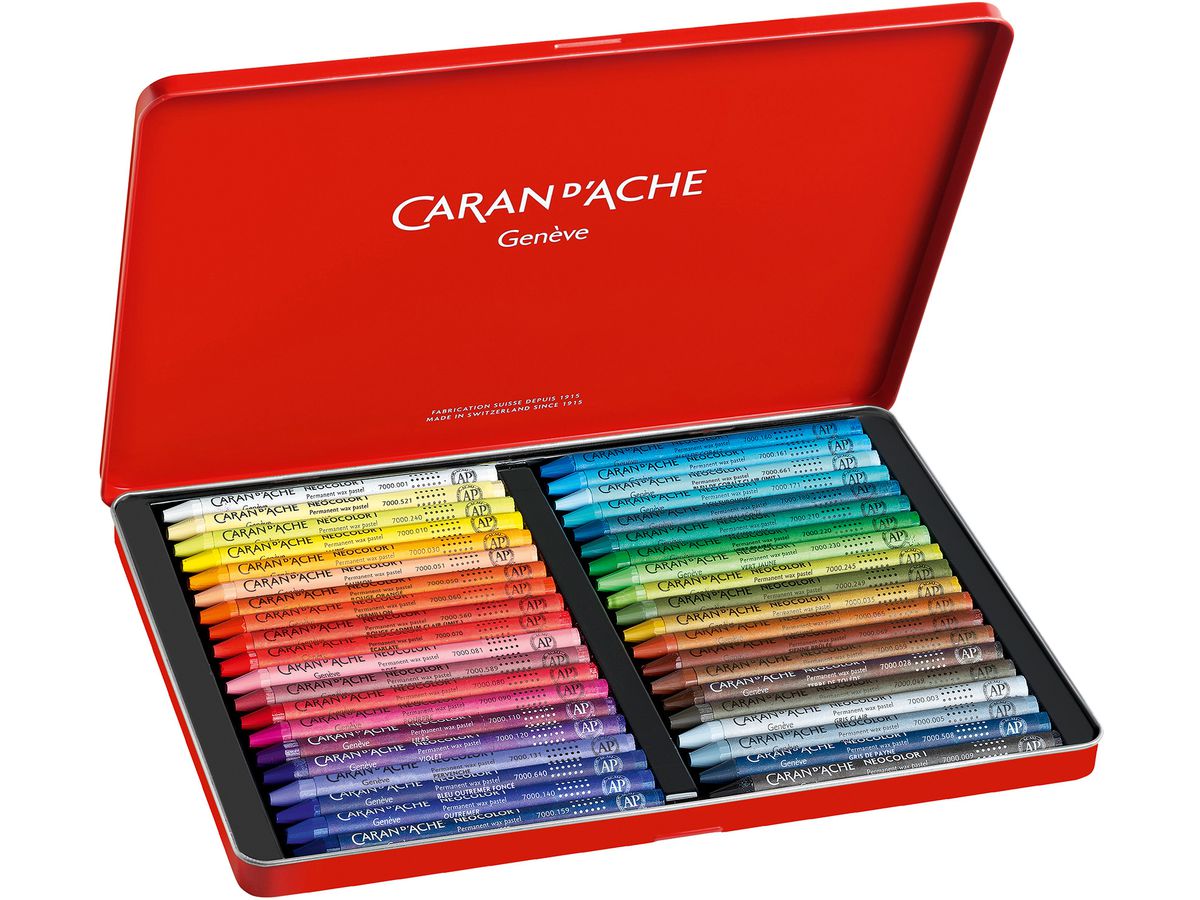 CARAN D'ACHE Pastelli a cera Neocolor 1 7000.340 40 colori ass. box metallico (7610186037542)