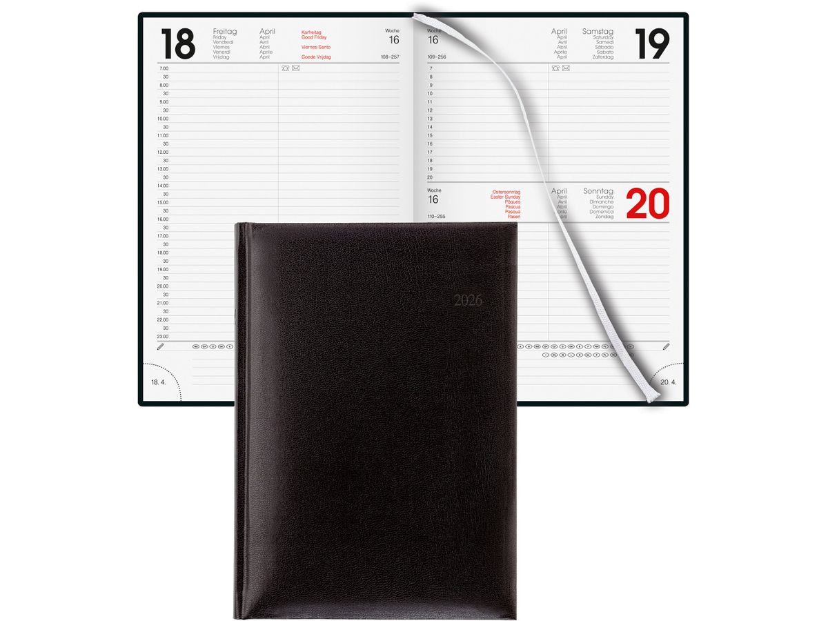 BIELLA Geschäftsagenda Budget 2026 809801020026U 1T/1S schwarz ML 14.5x20.5cm (7611365524693)