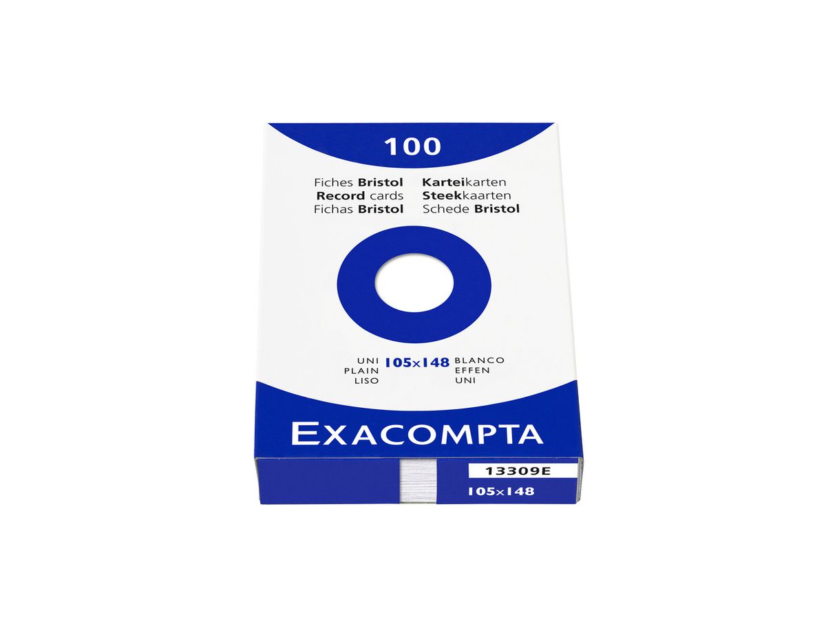 EXACOMPTA Karteikarten blanko A6 13309E weiss 100 Stück (3130630133094)