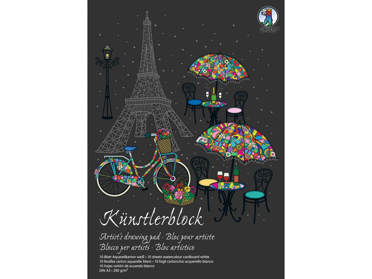 URSUS Artist blocco, aquarelle A3 16254000SE 290g, bianco 10 fogli (4008525216056)