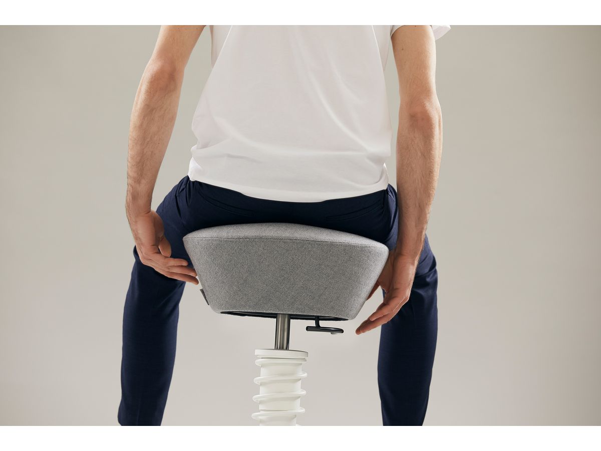 AERIS Sgabello Swopper 101STWHWHCP2 bianco/blu, con piede (4250200423062)