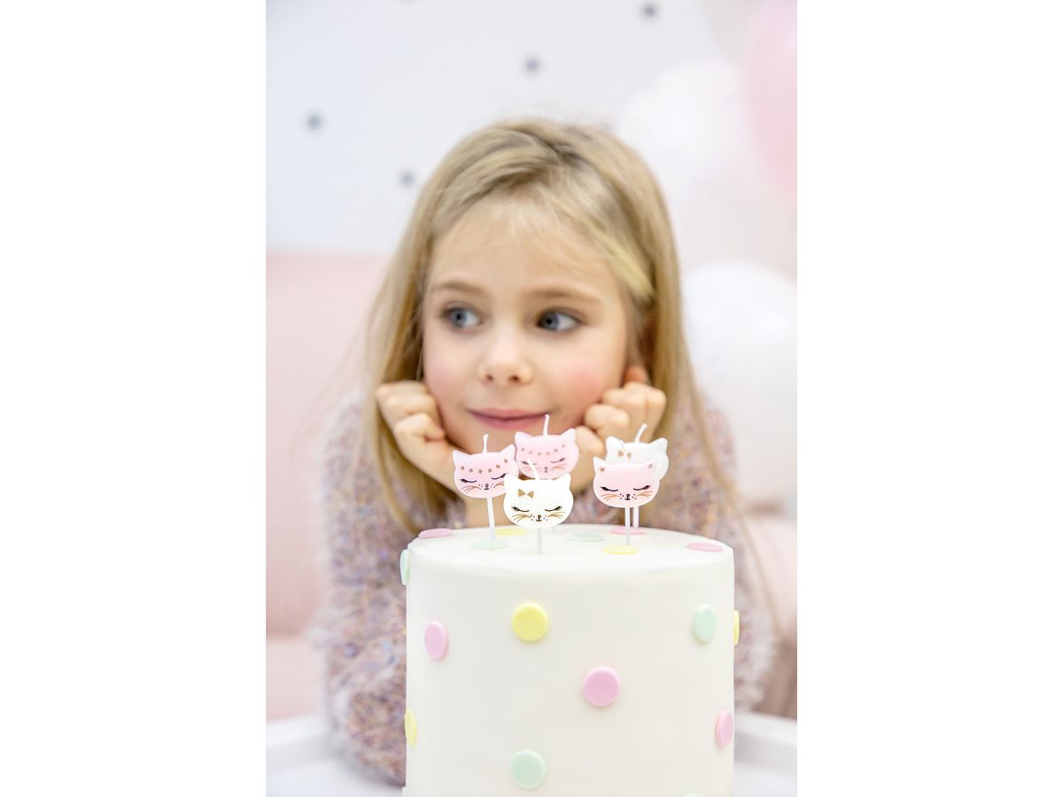 PARTYDECO Candeline di compleanno SCS-4 Gattino 6 pezzi (5900779105768)