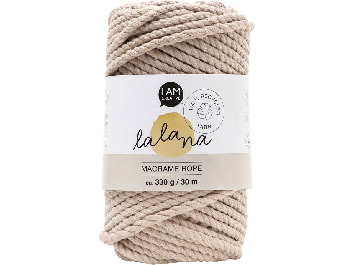 I AM CREATIVE Macrame Rope 6205.03 beige 5mm, 330g (7640415811049)
