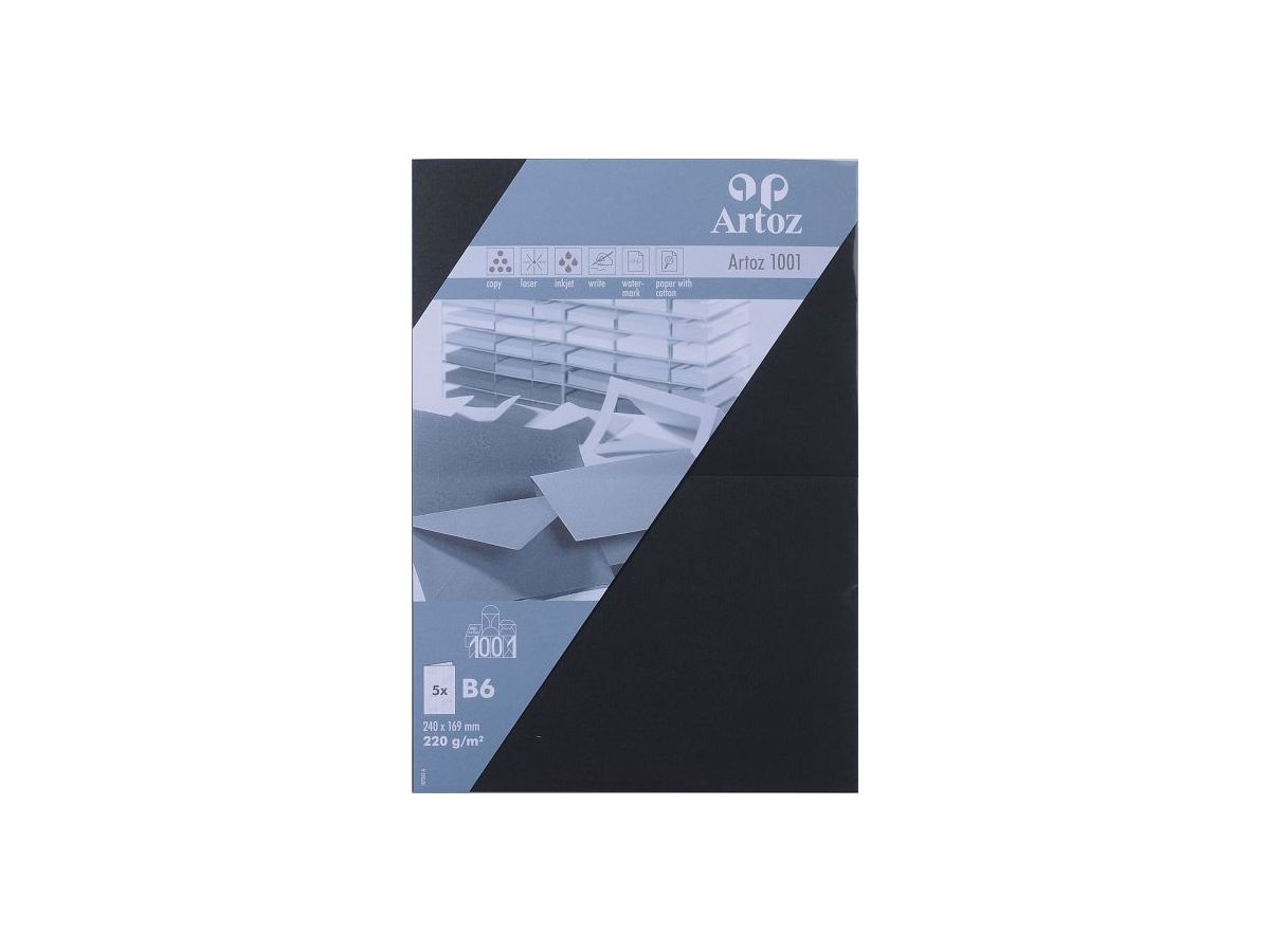 ARTOZ Cartoline 1001 B6 107362262 220g, nero 5 fogli (7612450247633)
