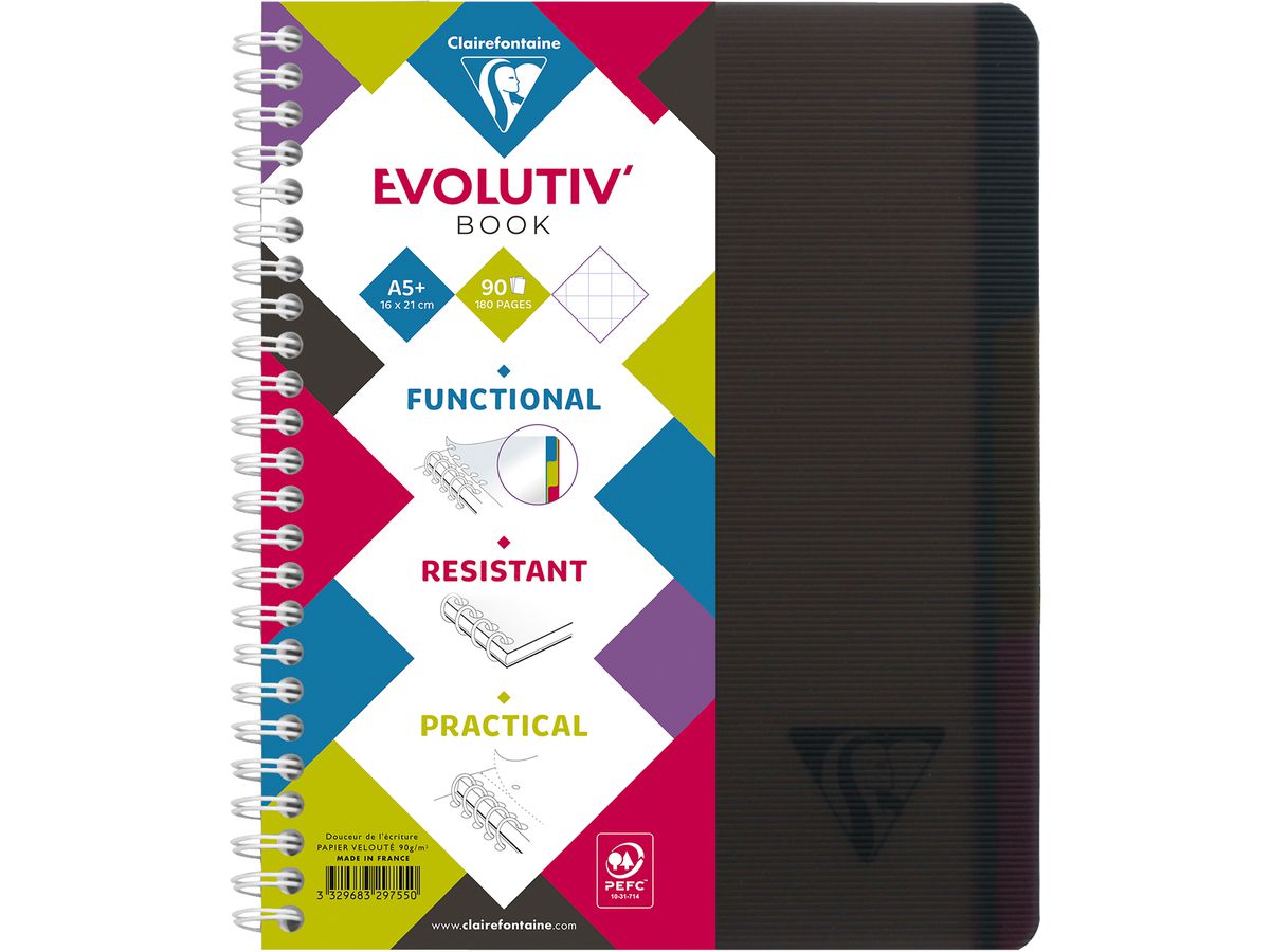 CLAIREFONTAINE LINICOLOR Quaderno A5+ 329755 5mm 90 fogli (3329683297550)