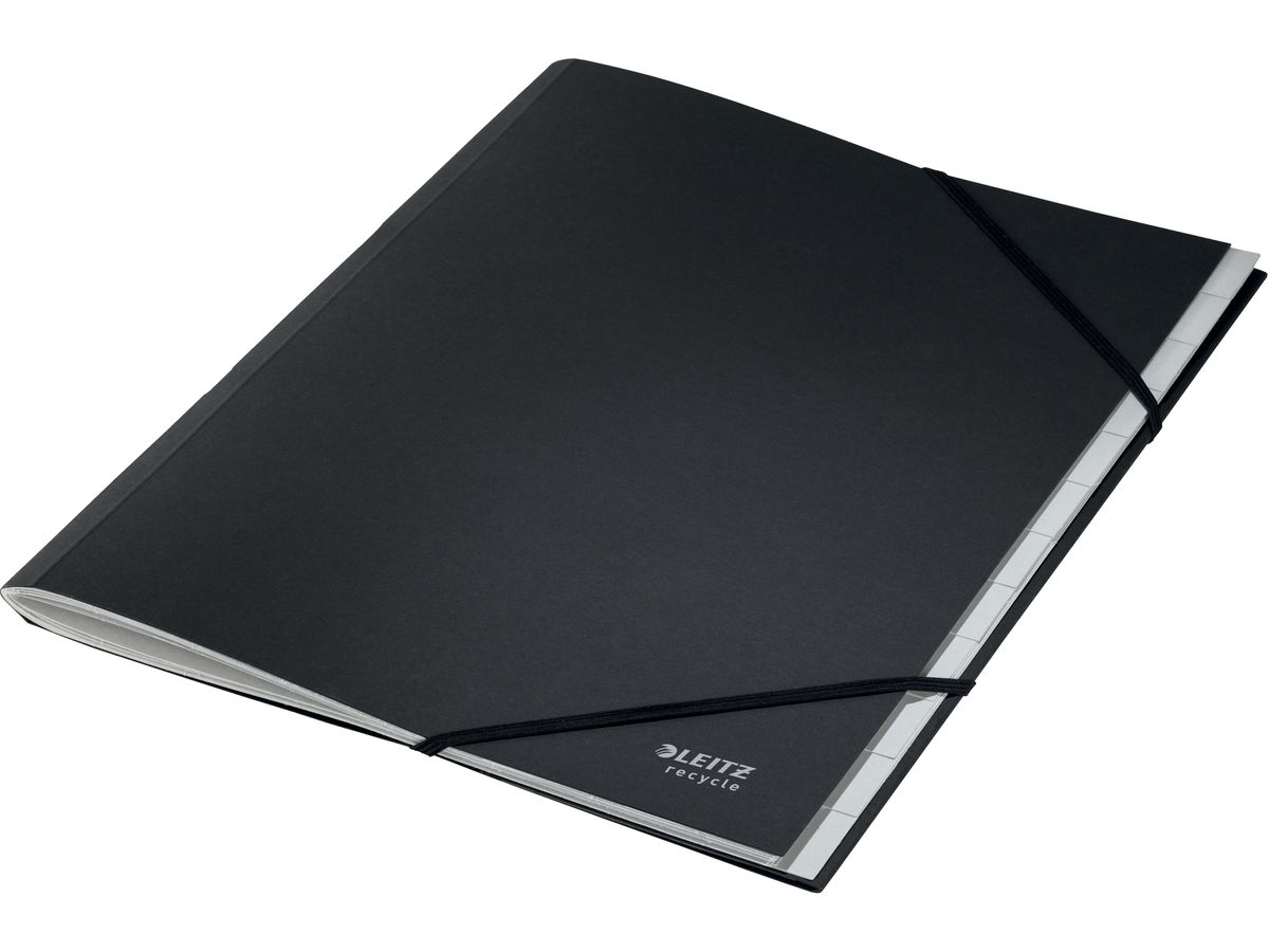 LEITZ Ordnungsmappe Recycle A4 3915-00-95 schwarz, Karton 12 Fächer (4002432128075)