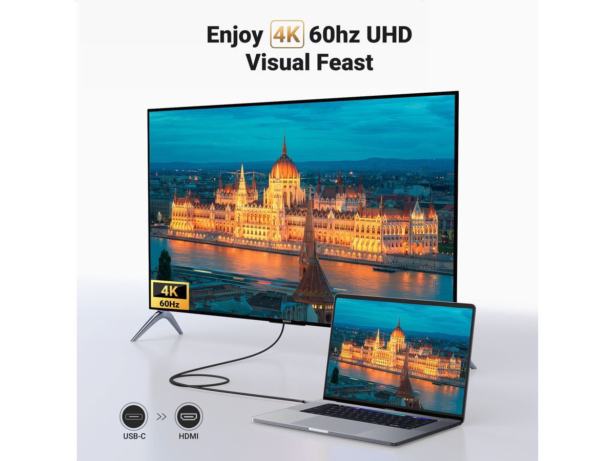 UGREEN USB-C To HDMI Cable 50570 (6957303855704)