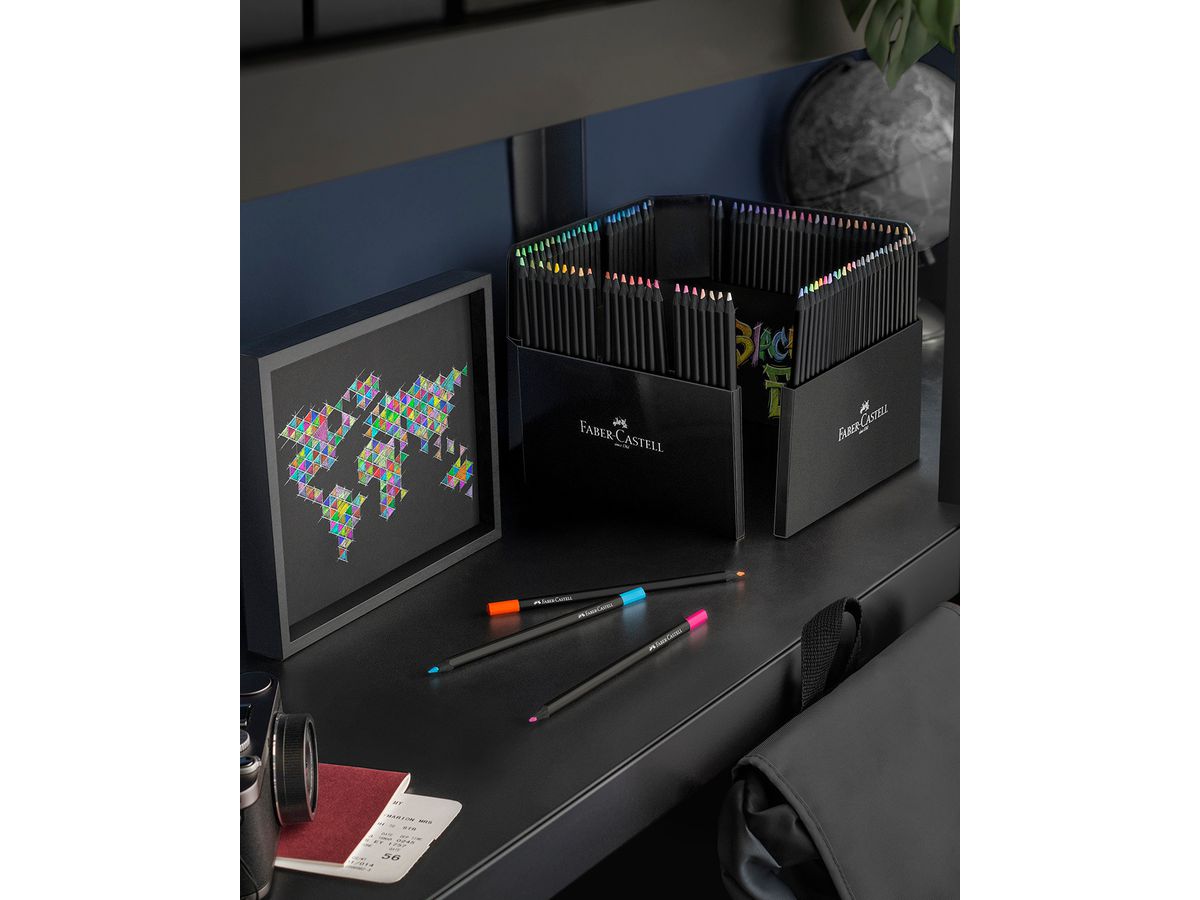 FABER-CASTELL Farbstifte Black Edition 116411 Kartonetui 100er (4005401164111)