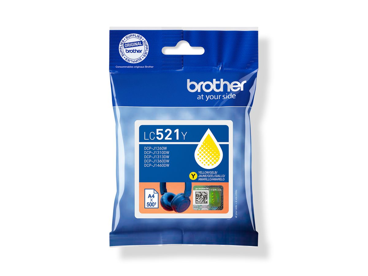 BROTHER Cart. d'inchiostro yellow LC-521Y DCP-J1360DW 500 pagine (4977766839266)