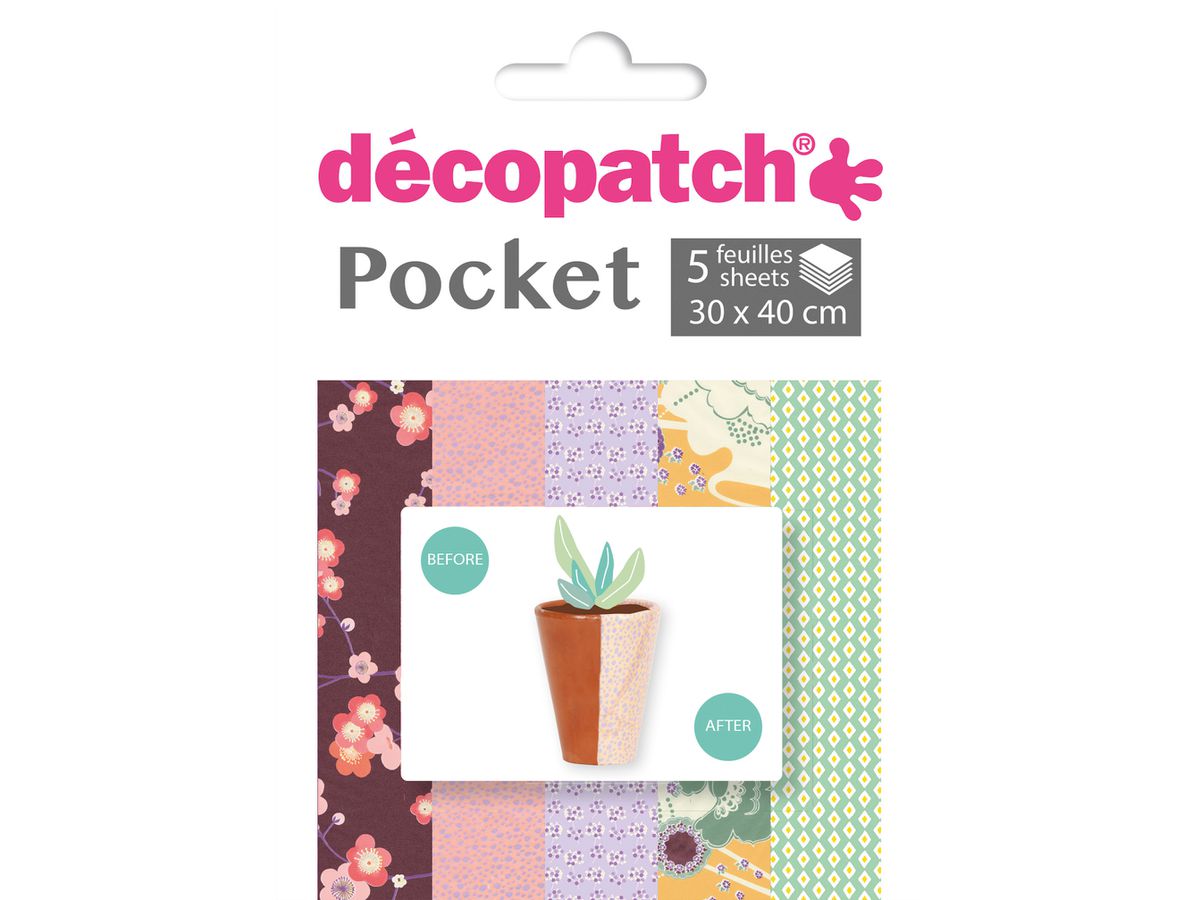 DECOPATCH Papier Pocket Nr. 25 DP025C 5 feuille à 30x40cm (3609510240257)