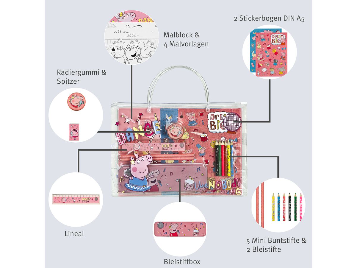 UNDERCOVER Stationery pvc Tasche PIPA4055 Peppa Pig (4043946307181)