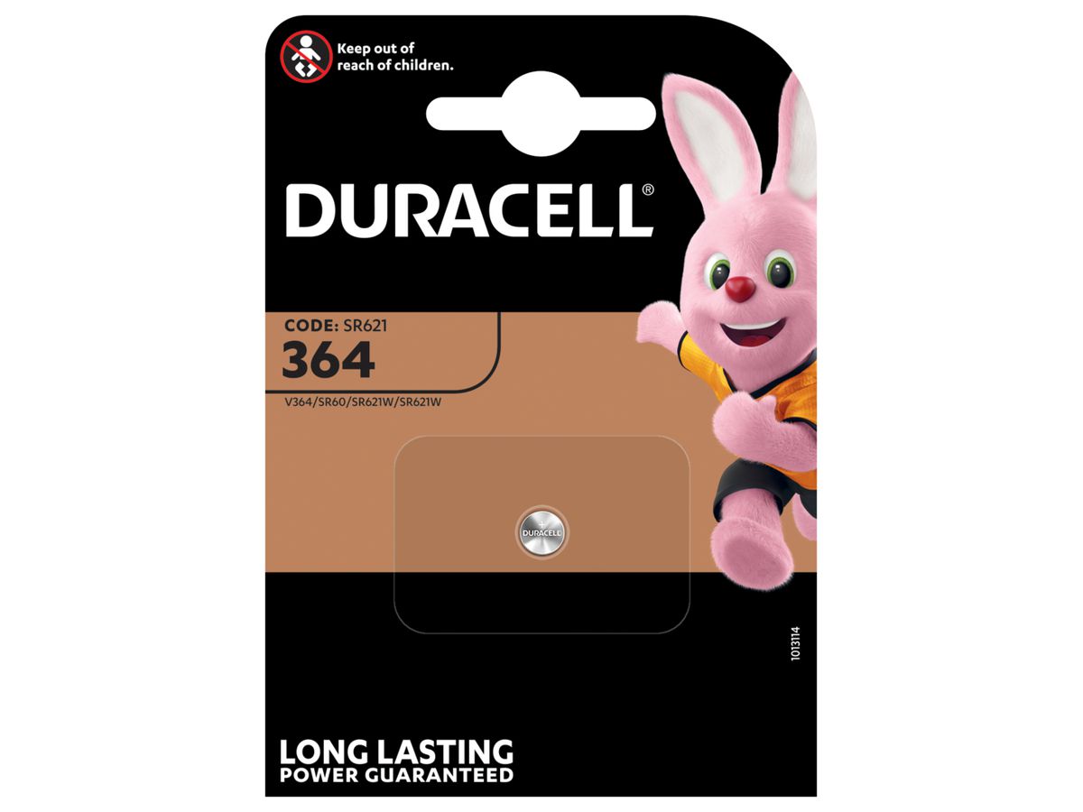 DURACELL Knopfbatterie Specialty 364 V364, SR60, SR621W, 1.5V (5000394067790)