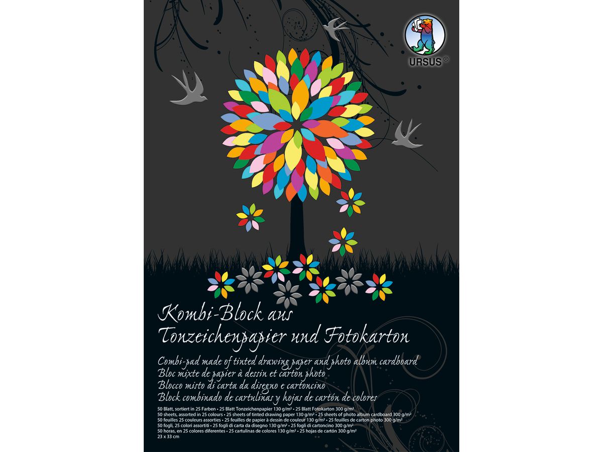 URSUS Combi bloc 23x33cm 7770000SE 130g+300g, 25 coul. 50 flls. (4008525162483)