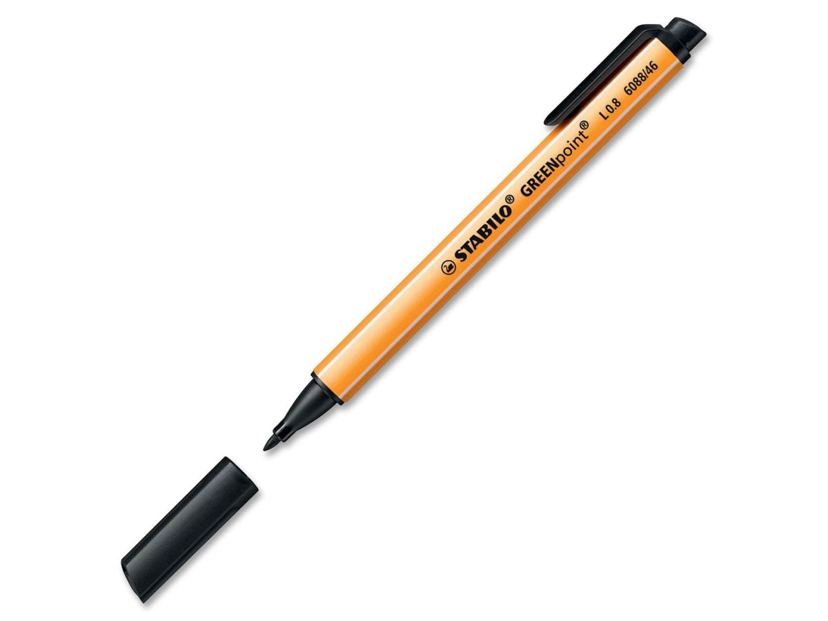 STABILO Faserschr. GREENpoint 0,8mm 6088/46 schwarz (4006381399098)