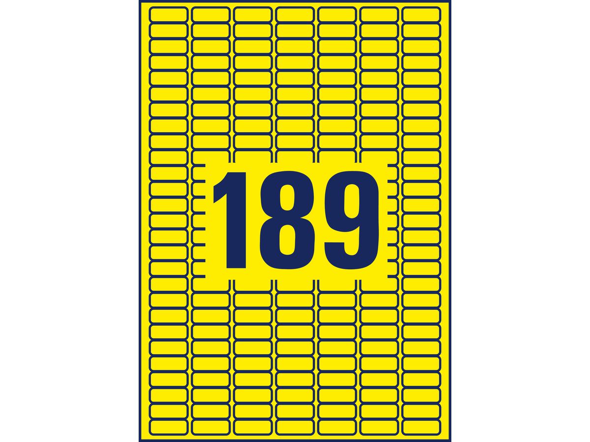 AVERY ZWECKFORM Etichette 25,4x10mm L6037-20 giallo 3780pz./20fl. (4004182060377)