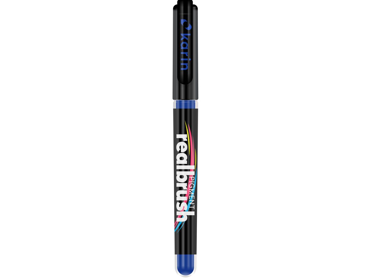 KARIN Real Brush Pen 0.4mm 33Z2728 Pigment, bleu royal (5904446032098)
