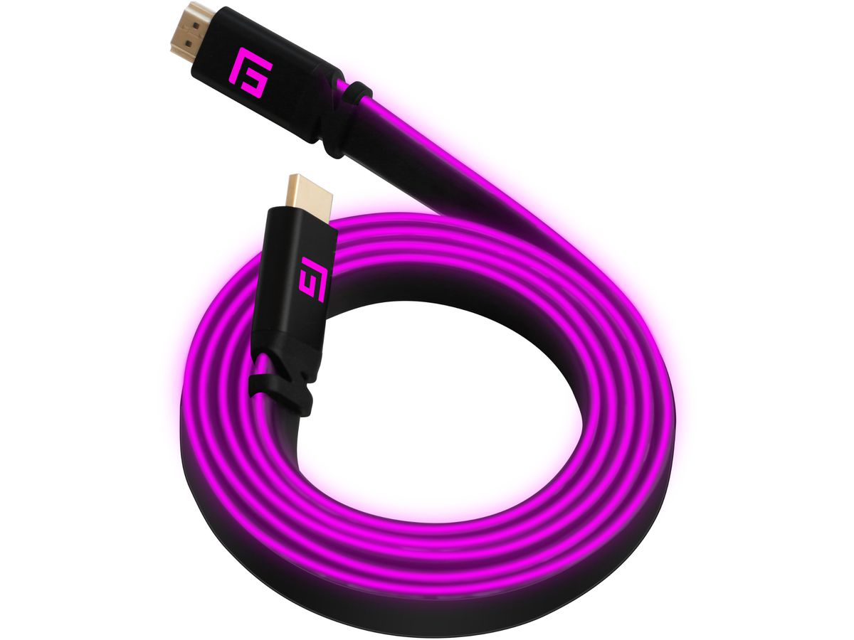 FLOAT GRIP High-Speed LED HDMI Cable FG-HDMILED-300-PINK 3M, v2.1 Pink (5713474051069)