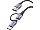UGREEN Cable USB-A-MicroUSB+USB-C 30875 1m, Black (6957303838752)