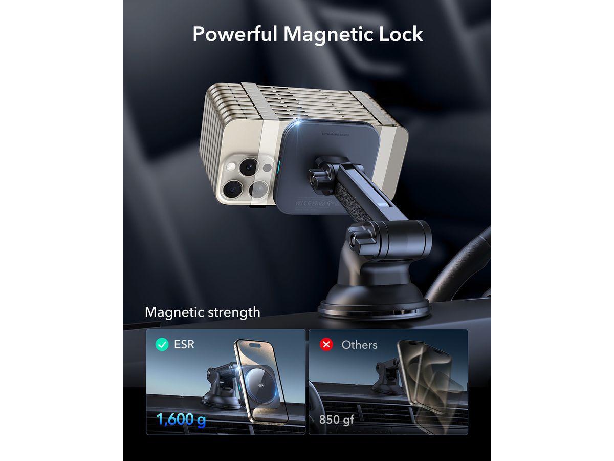 ESR Dashboard Wirel. Charger 3072004701 Qi2, Black (4894240210963)