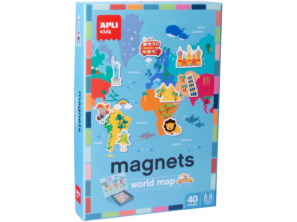 APLI KIDS Gioco magnetico del mondo 16494 40 pezzi (8410782164944)