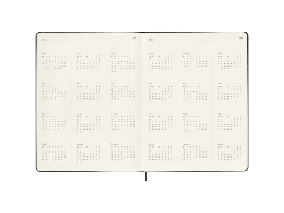 MOLESKINE Agenda Smart Weekly Pro 2026 SMDHB12PRO4Y26 1S/2P noir HC 19x25cm (8056999275853)