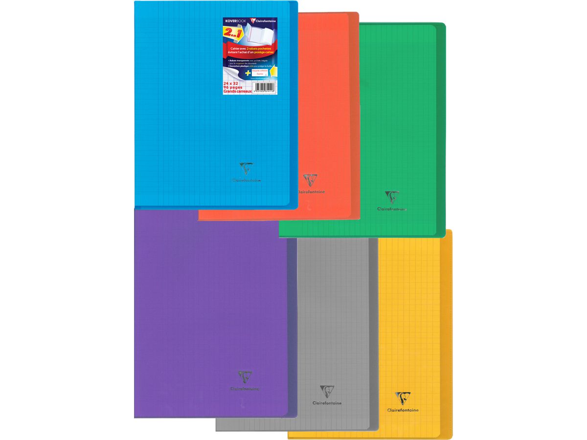 CLAIREFONTAINE Kover Book Cahier 24x32cm 981401 seyes 48 feuilles (3037929814019)