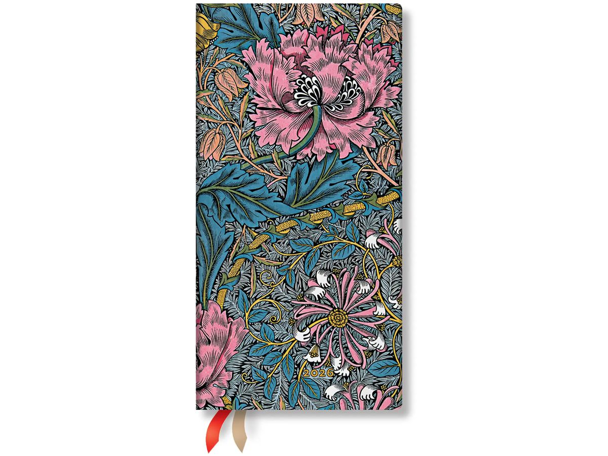 PAPERBLANKS Agenda Morris Heckenkirs. 2026 DD0584-2 1W/1S VSO schlank DE 9x18cm (9780349705842)