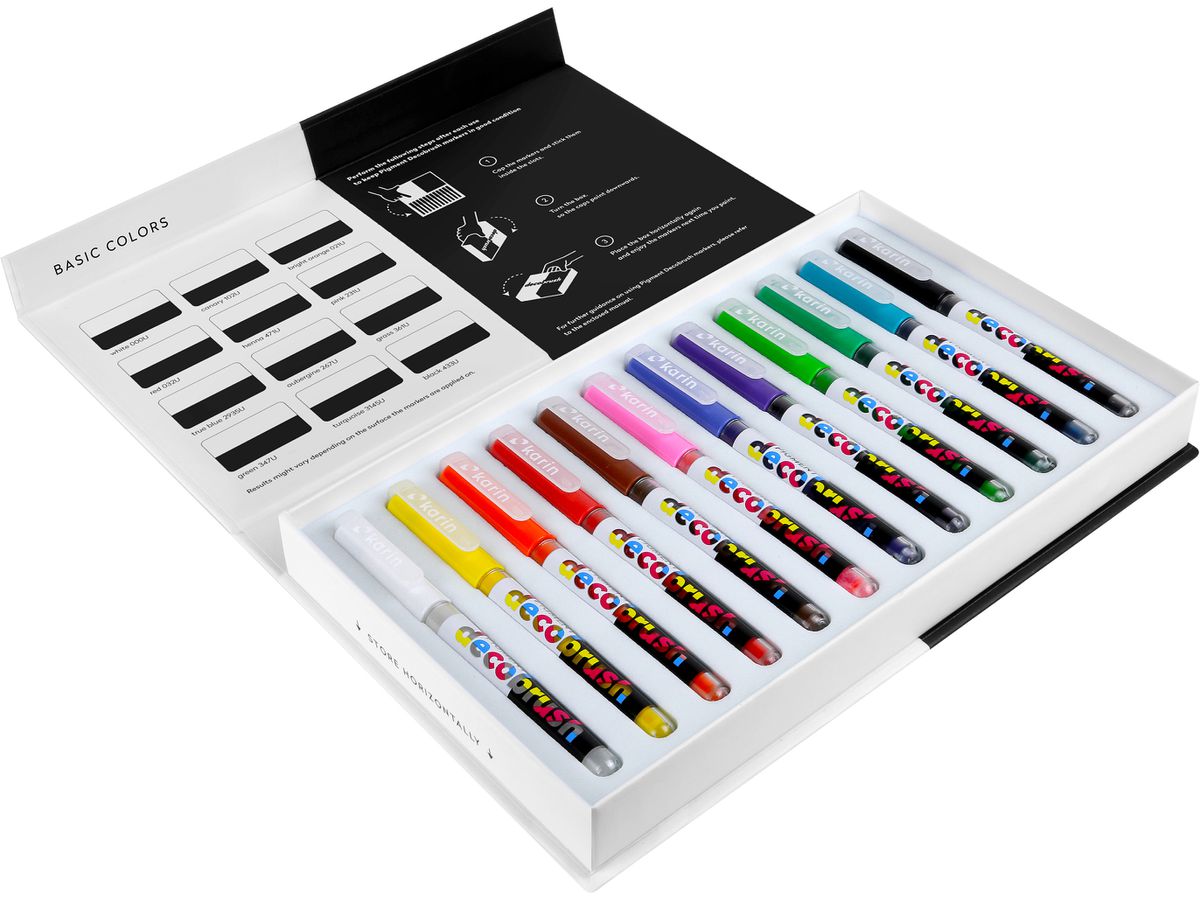 KARIN Pigment Deco Brush 29C1 Basic Colors Set 12 colori (5904446026783)