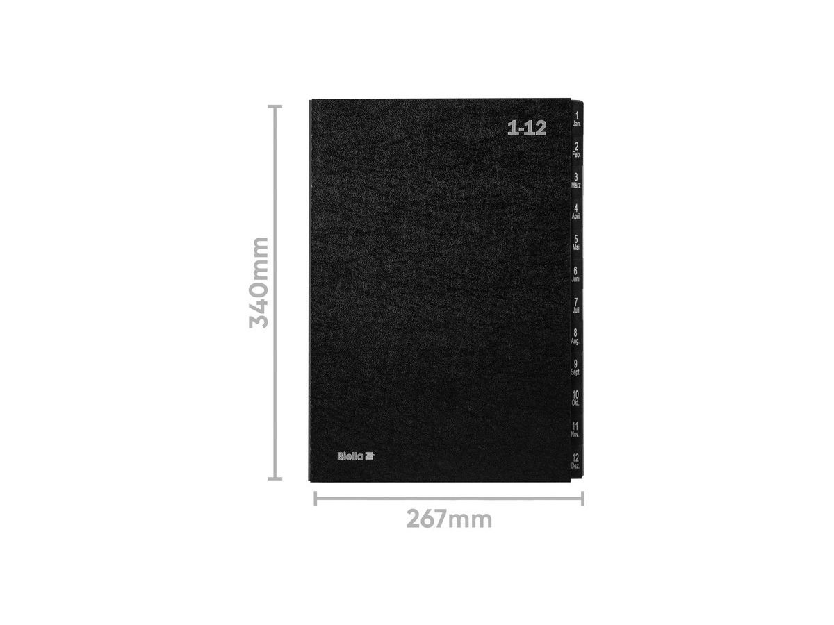 BIELLA Cartella banco A4 32341200U nero, 1-12 (7611365342273)