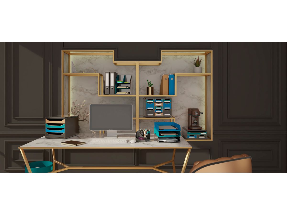 EXACOMPTA Stifteköcher Neo Deco 69514D schwarz 5 Fächer (9002493695146)