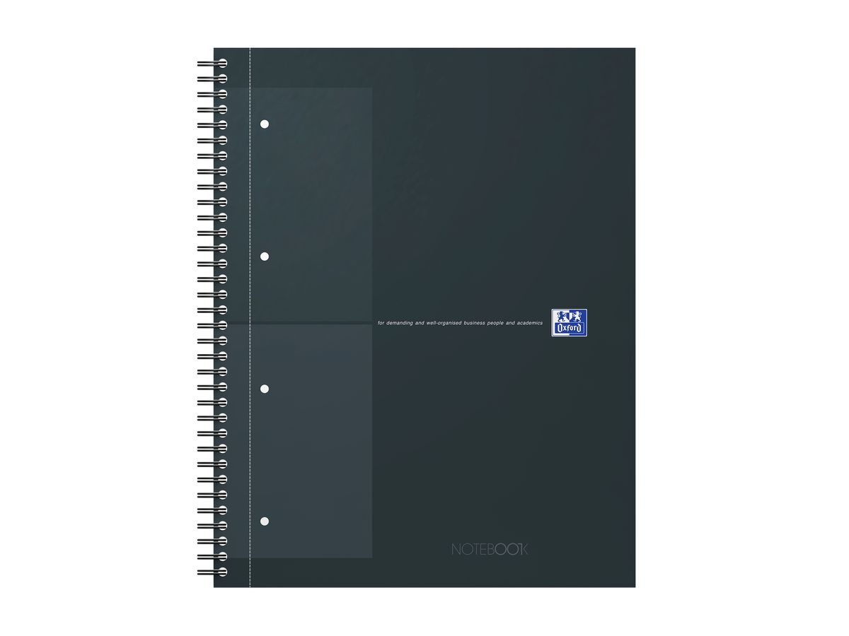 OXFORD Spiralbuch A4+ 400191148 kariert 5mm, schwarz 80 Blatt (3020120242606)
