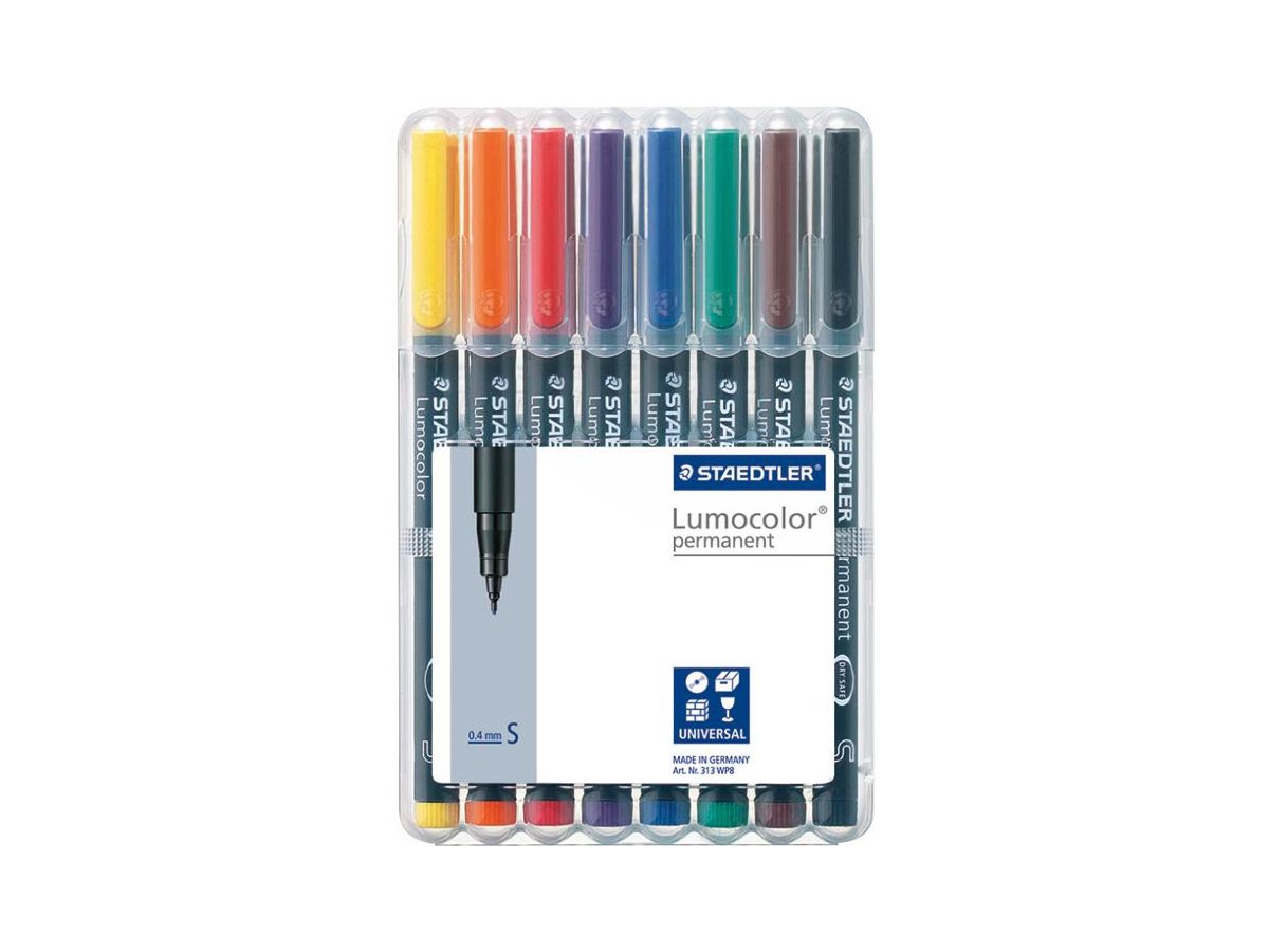 STAEDTLER Lumocolor permanent S 313 WP8 8 colori ass. (4007817308585)