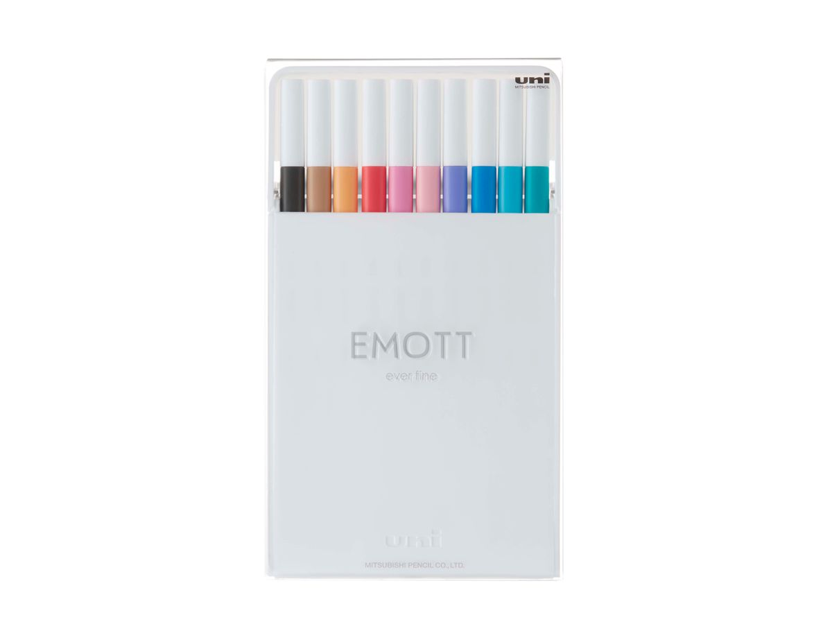 UNI-BALL Fineliner Emott 0.4mm PEM-SY_10C_NO.2 soft pastel 10 Stück (4902778248379)