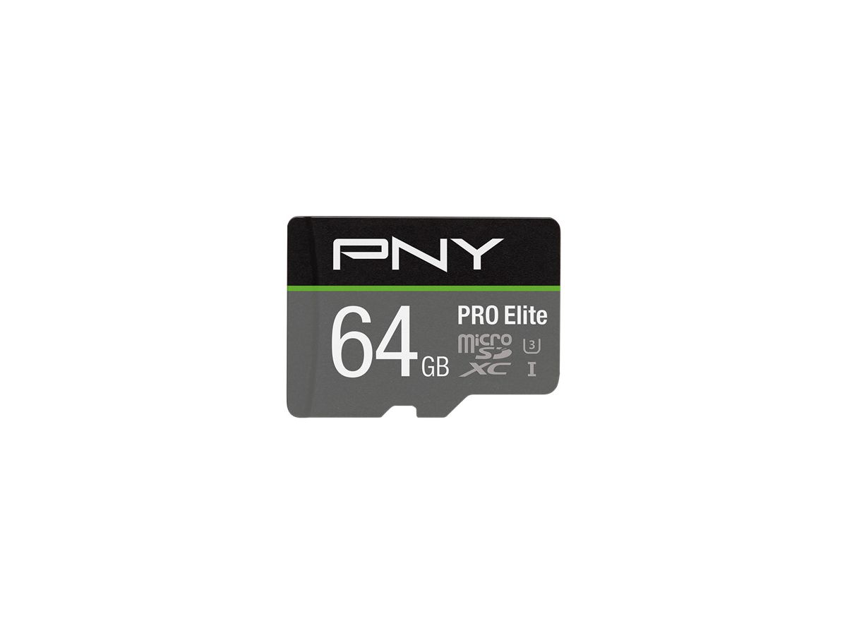 PNY micro-SDXC Pro Elite 64GB P-SDU64GV31100PRO-GE UHS-I U3 A1 & adapter (0751492625744)