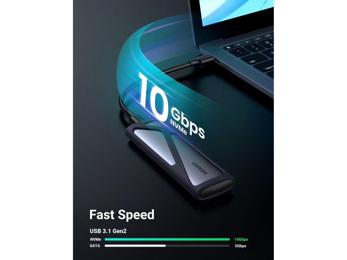 UGREEN Enclosure CtoCable 50cm,10G 10902 USB-C Female to M.2 M-Key (6957303819027)