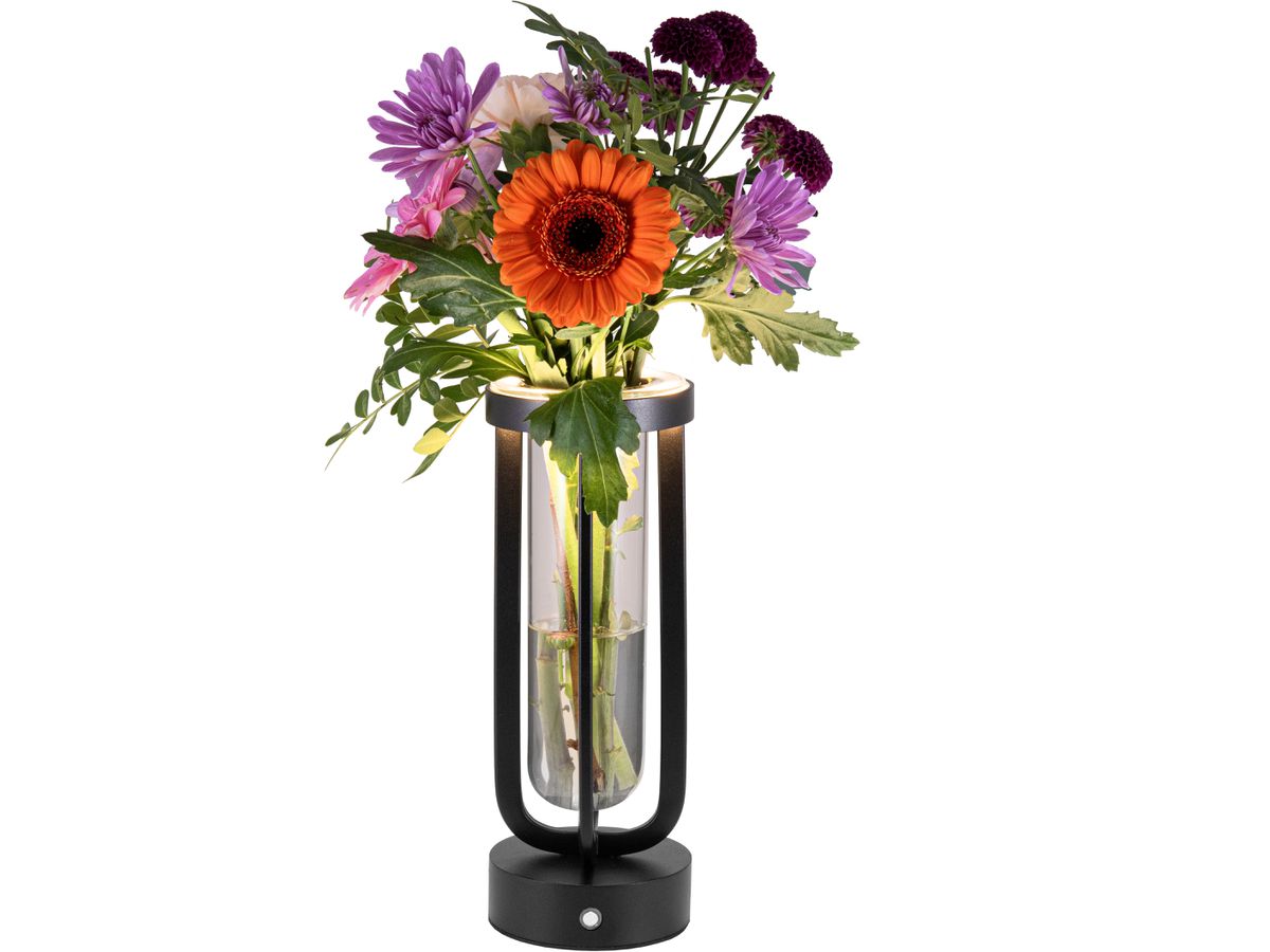 SECURIT Lampe de table FLORENCE LP-FL-BL noir, batterie, dimmable (8720663161284)