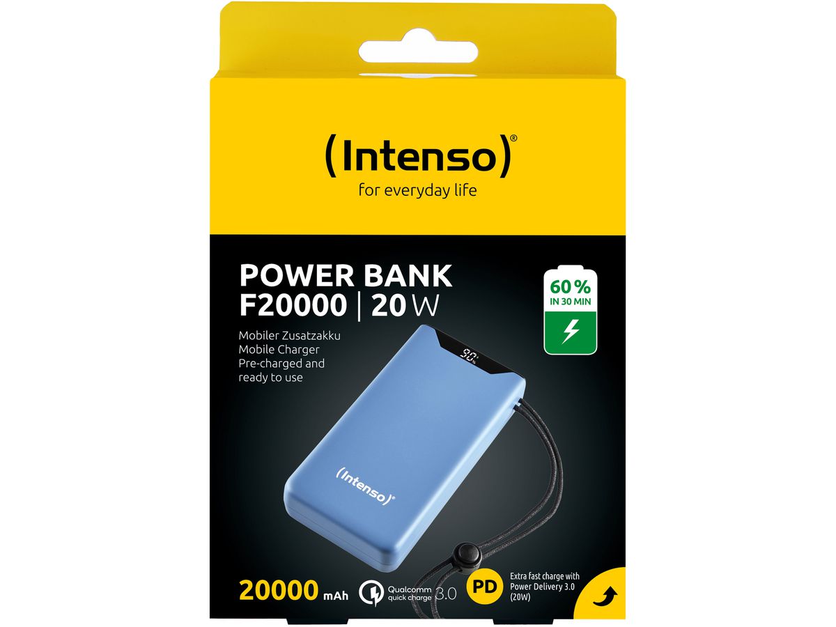 INTENSO Powerbank F20000, blue 7332055 20000 mAh, USB-A, USB-C (4034303034796)