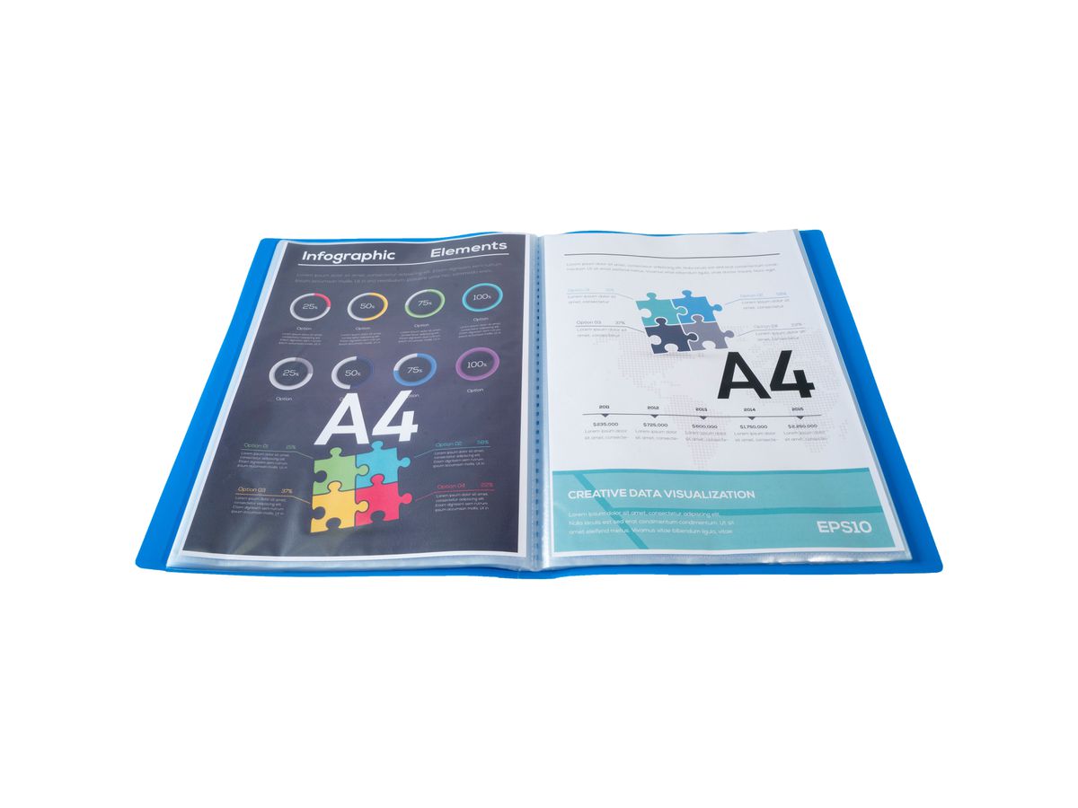 EXACOMPTA Sichtbuch A4 8522E blau 20 Taschen (3130630085225)