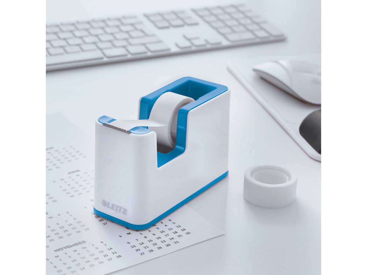 LEITZ Klebebandabroller WOW 19mmx33m 53641036 weiss/blau (4002432113729)